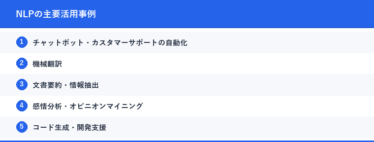 NLPの主要活用事例